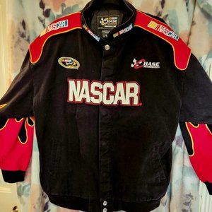 NASCAR Sprint Cup Series Chase Authentics Men's 2XL Jacket Black with Red Flames